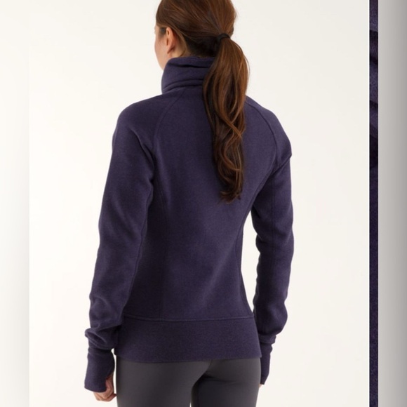 Lululemon Scuba Cuddle Up purple LS Sweater Yoga Athletic Stretch Blend Jacket 4 - Picture 4 of 4